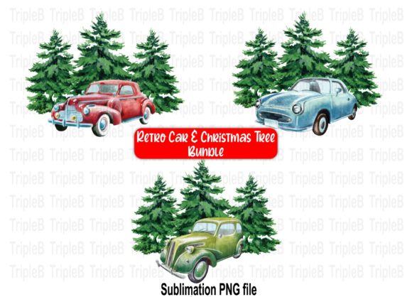 Download Christmas Tree Retro Car Bundle Designs - Christmas Collection