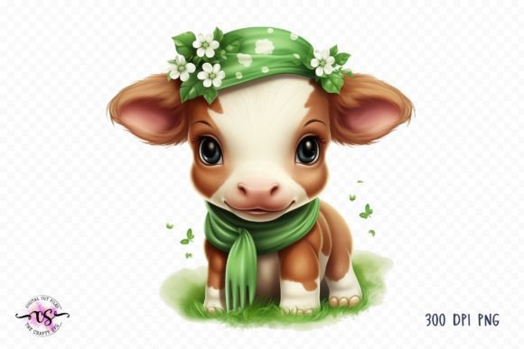 Download Cute St Patrick's Day Baby Cow Clipart - Baby cow clipart Collection