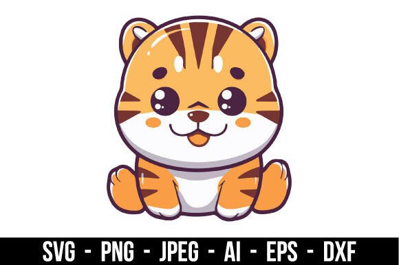 Download Chonky Tiger Vector Graphic SVG - Tiger vector Collection