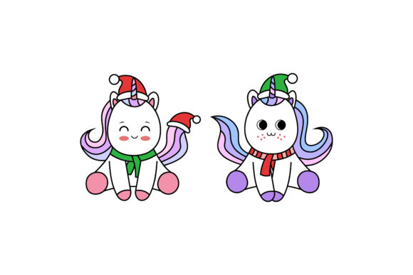 Download Christmas Unicorn Vector Designss Set - Christmas Collection