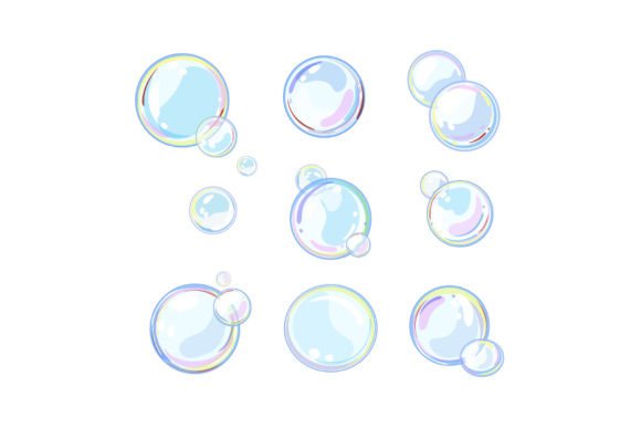 Download Soap Bubbles Set Cartoon Vector Illustra - Cartoon vector Collection
