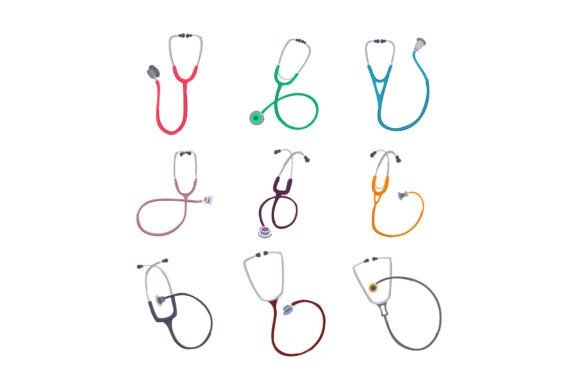 Download Stethoscope Set Cartoon Vector Illustrat - Cartoon vector Collection