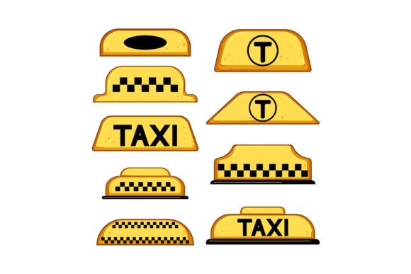 Download Taxi Sign Set Cartoon Vector Illustratio - Cartoon vector Collection